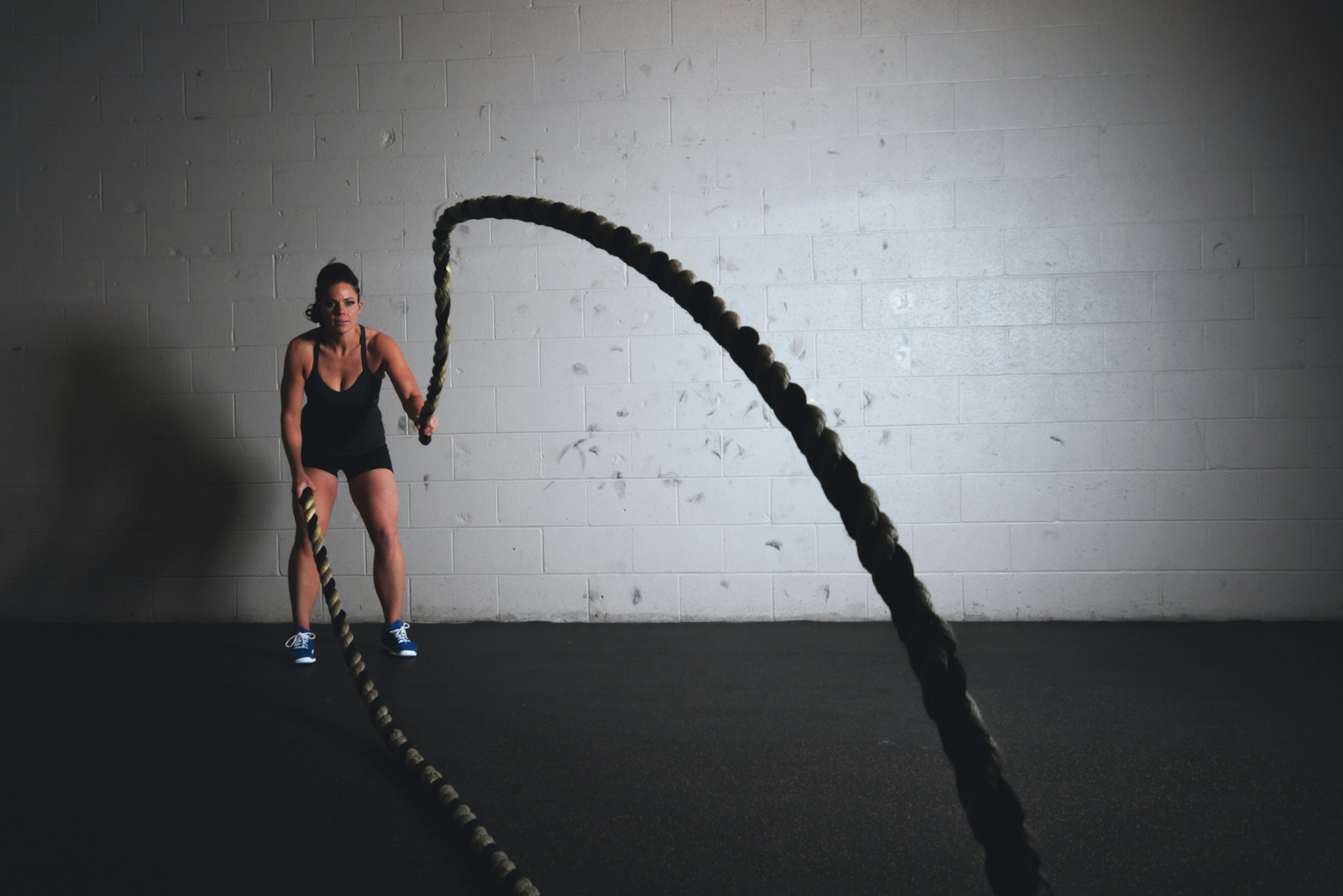 Professional training with battle ropes