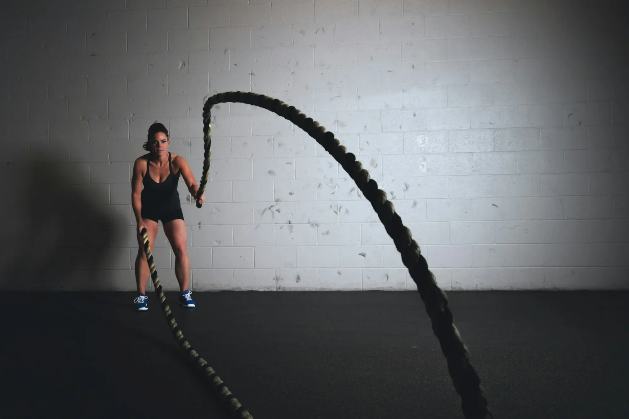 Professional training with battle ropes